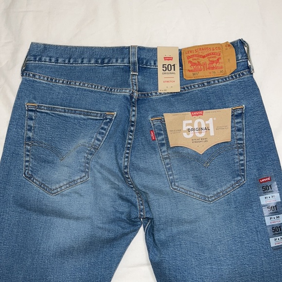 NWT Levi’s 501 Original Stretch Straight Leg Waist 31 - Picture 5 of 9
